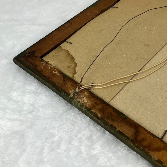 Vintage Framed “Spring Song” Print by Simon Glöcklich Girl Watching Bird 11x14 - Picture 6 of 6